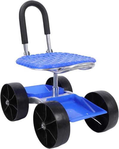 Tuinwagen Werkstoel - Rolstoel Tuin - Tuinieren Planten Graven - 360 Graden Draaibaar - 36x32x25 cm - Groen