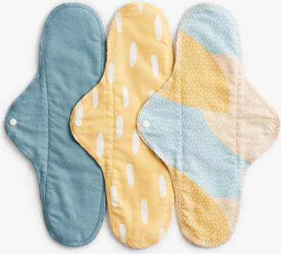 ImseVimse nachtverband / kraamverband Blue Sprinkle - 3 stuks - wasbaar maandverband Nacht / Night / Super - Geel denim mix