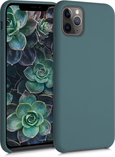 kwmobile telefoonhoesje geschikt voor Apple iPhone 11 Pro Max - Hoesje met siliconen coating - Smartphone case in blauwgroen
