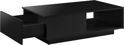 Salontafel met lade - Bijzettafel Lage tafel - Woonkamer opruimen - Met plank en lade - 95x55x31cm - Zwart