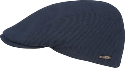 Hatland - Club - Effen flat cap - Marine blauw - Maat M - Unisex