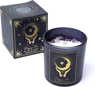 Indistrieel- Purifying Moon - Manifestatie - Geurkaars - Amethist - Palo Santo - Lavender - 20 branduren - Song of India