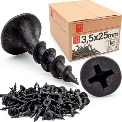 LUN FIX - Schnellbauschrauben 3,5 x 25 mm - 1 Kg - 735 stuk - Grof draad - Gipsplaten schroeven