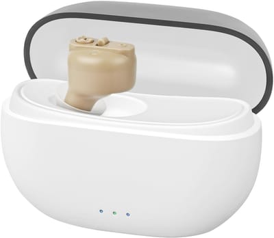 Ynkkvre - Hoorapparaat Senior - Digitale Gehoortoestel In-Ear - Met Ruisonderdrukking - USB Oplaadbaar - Lichtgewicht 3.2g - Volume Regeling - Geschikt voor Ouderen en Slechthorenden