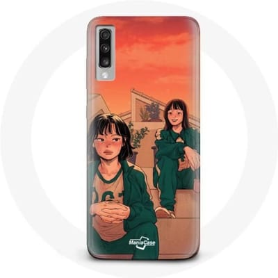 Coque pour Samsung Galaxy A70 Squid Game Kang Sae Byeok Numéro 067 Et Ji Yeong Numéro 240