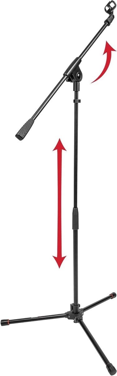 Microfoonstandaard Statief - Microfoonhouder Boomarm - Muziek Optredens - Lichtgewicht Compact Ontwerp - 162 cm Max Hoogte - Zwart