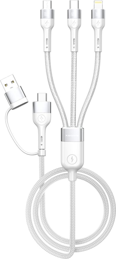 Xssive Multi Oplaadkabel - 60W Snellader - USB & USB-C naar Lightning, USB C, Micro USB Kabel - 1 Meter - Oplader met verschillende stekkers
