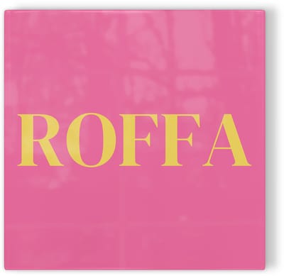 Tegeltje Rotterdam Roffa - roze geel - tegeltje stad - tegeltje met tekst