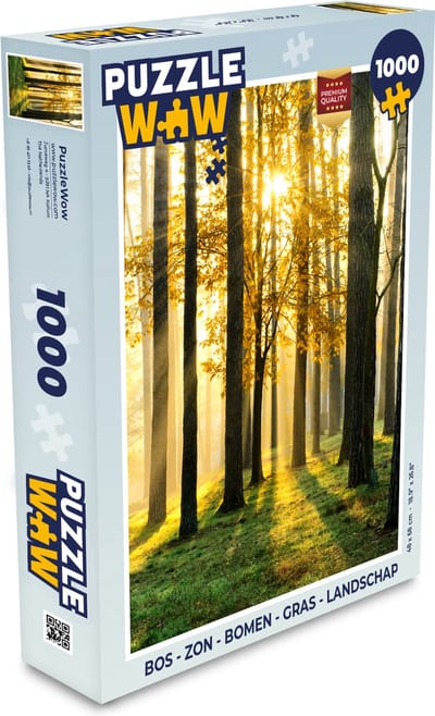 Puzzel Bos - Zon - Bomen - Gras - Landschap - Natuur - Legpuzzel - Puzzel 1000 stukjes volwassenen