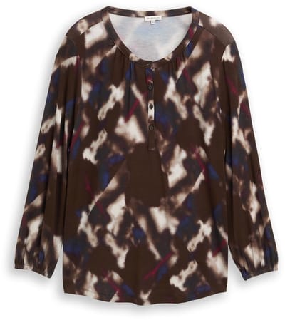 Tom Tailor - Plus Size - Blouse met patroon - Maat 46 - brown blurry argyle