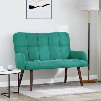 vidaXL - 2-Zits - Sofa - Turquoise - 115 - x - 61 - x - 87 - cm - fluweel