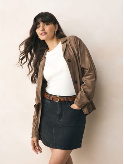Next - Dames - Hand Plaited Leather Belt - Bruin