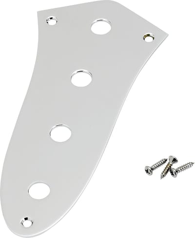 Fender Control Plate Jazz bas 4-Hole Chrome - Basgitaaronderdeel