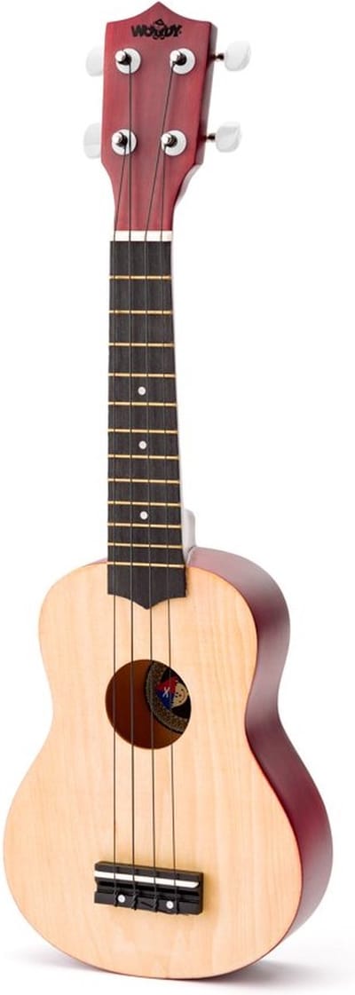 Woody houten ukelele 54cm - muziekinstrument voor kinderen.