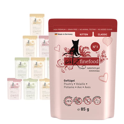 12x 85g catz finefood Kitten Mix (3 Soorten) Kattenvoer nat