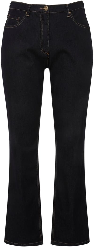 Ulla Popken - Dames - Jeans Mandy rechte pijp stretch 5-pocketmodel - Donkerblauw denim - Maat 21