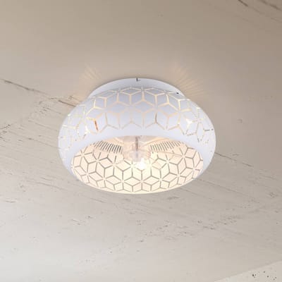 REALITY BIDAR - Plafondventilator - Wit mat - excl. 3x E27 4 W - Licht apart schakelbaar - Afstandsbediening - Plafondbevestiging - 3 snelheidsinstellingen - Timer - Zomer- en wintermodus