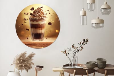 WallCircle - Wandcirkel - Muurcirkel - Dessert - Chocolade - Zoet - Eten - Aluminium - Dibond - 140x140 cm - Binnen en Buiten