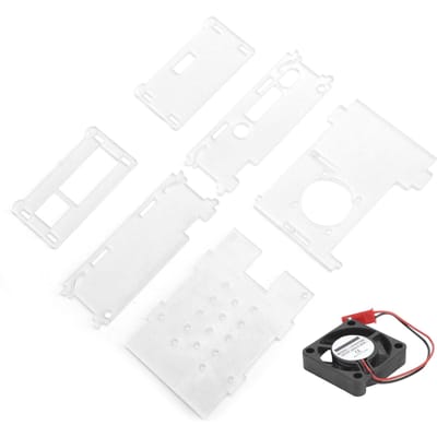 Boîtier Acrylique pour Raspberry Pi 4B avec Ventilateur de Refroidissement Coque Transparente Ensemble d'Accessoires