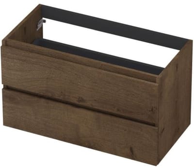 INK - Onderkast 2L Greeploos Houten Keerlijst Fineer - 900x450x520 Mm - Chocolate Fineer