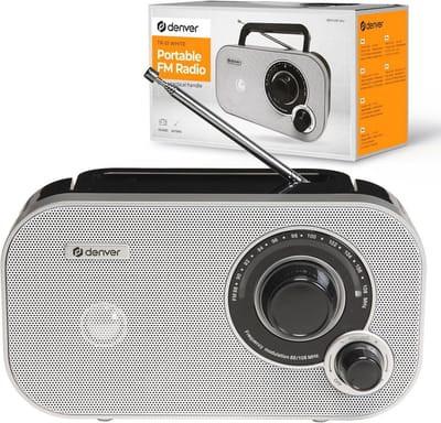 Analoge FM-radio met batterij- en netvoeding - Denver TR-51WHITE