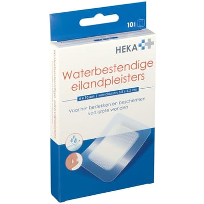 Hekaplast Waterproof Borderpleister 6 x 10 cm (10 stuks) Watervaste eilandpleister