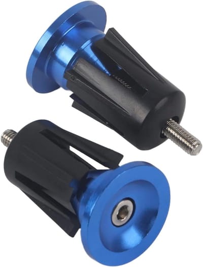 Stuureindkappen Fiets - Stuurdoppen Set - Fietsen Onderhouden - Aluminium Legering - 2 Stuks - Blauw