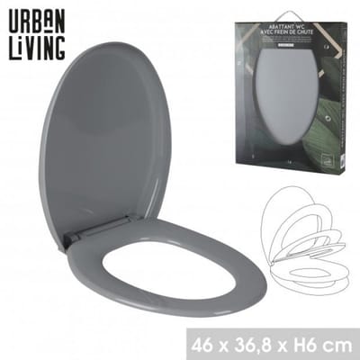 "NOMAD GREY" WC-BRIL VAN PLASTIC MET SOFT-CLOSE 46X36,8XH6CM