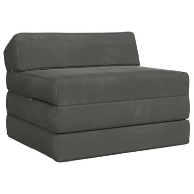 vidaXL - Vouwbare - Sofa - Bed - Donkergrijs - 200 - x - 70 - x - 10 - cm - Fluweel