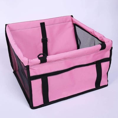 Huisdier Autostoel Tas - Reis Drager - Veilig Vervoer - Opvouwbaar Waterdicht - 40x30x25 cm - Roze
