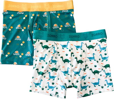 Zorro - Jongensboxers 2-pack - Maat 86 - Ondergoed jongens - Crazy Cars - Dino Troubles - Sneldrogend - Superstretch - Gladde comfortabele stof