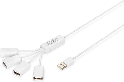 Digitus DA-70216 DA-70216 USB-hub 4 poorten USB-A USB 2.0 480 MBit/s Wit