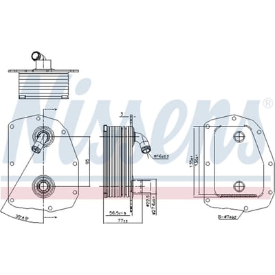 Olie radiator, motorolie NISSENS 91179