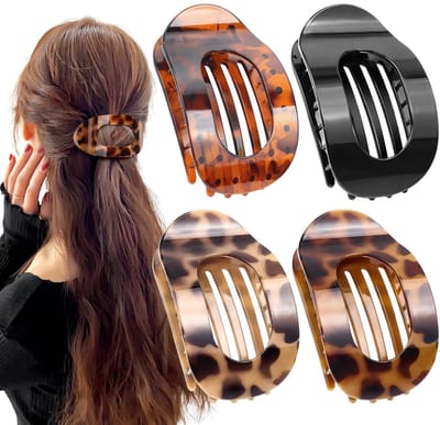 Dailygoods- Haarspelden Set van 5 - Grote Platte Haarspelden - Lichtgewicht & Comfortabel - Antislip voor Dik/Dun Haar - Elegante Franse Haarspelden - Dagelijks Gebruik/Sport - Haarklemmen