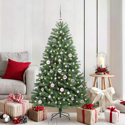 vidaXL - Kunstmatige - Hinged - Kerstboom - Groen - 150 - cm - PVC - en - Metalen