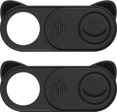 kwmobile camera cover 2x set - Camera schuifje voor laptop, telefoon of tablet - Webcam cover in zwart