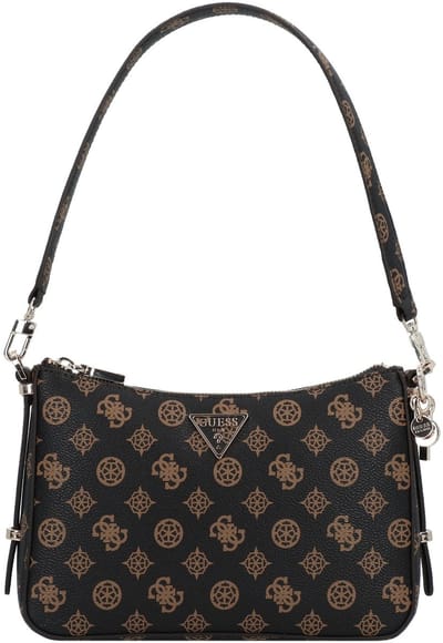 GUESS Schoudertas Eco Erica Top Zip Shoulder Bag Mocha Logo Donkerbruin