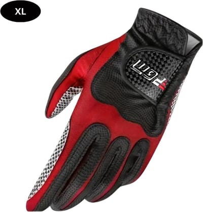 Nivard Golfhandschoenen - Golf Accessoires - Handschoen AntiSlip - Heren - Links - Zwart/Rood - Maat XL