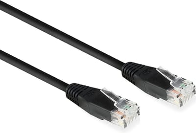 ACT Zwart 10,0 meter U/UTP CAT6 netwerkkabel met RJ45 connectoren AC4010