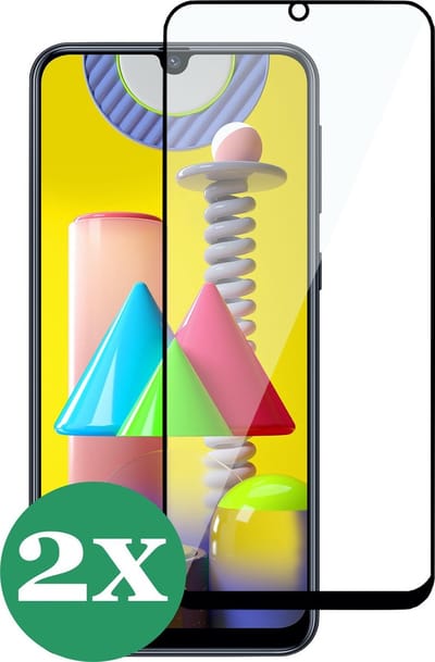 Screenprotector geschikt voor Samsung Galaxy M31 - Full Screen Protector Glas - 2 Stuks