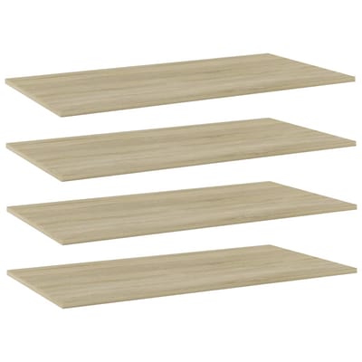 vidaXL - Wandschappen - 4 - st - 80x20x1,5 - cm - spaanplaat - sonoma - eikenkleurig