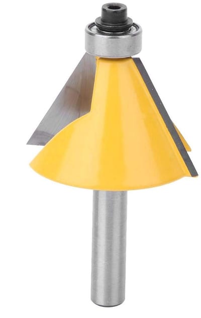 Allecto - Bevel Router Bit - 30° Snijpunt voor Houtbewerking - Precisie Snijden - 8mm - Professionele Kwaliteit - Duurzaam Materiaal - Geschikt voo...