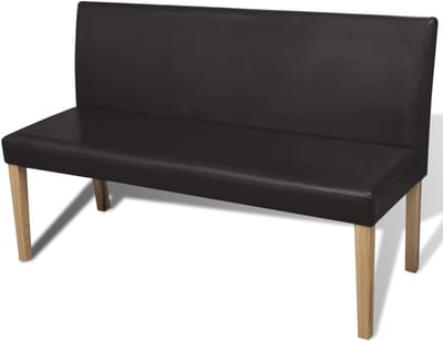 Zitbank Kunstleer - Bank Sofa - Woonkamer Meubel - Stevig Grenenhouten Frame - 1395 x 50 x 86 cm - Donkerbruin