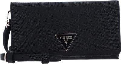 GUESS Portemonnee Schoudertas Laurel SLG Crossbody Flap Wrist Black Zwart
