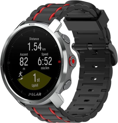 Strap-it Sport gesp bandje - geschikt voor Polar Grit X / Grit X Pro / Vantage M / M2 / M3 / V3 - zwart/rood