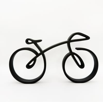 Fietsbeeldje met wielrenner - decoratie - zwart - 22 × 1,5 × 12,7 cm