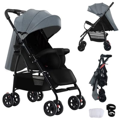 Ultralichte Kinderwagen 4,6 kg - Reisbuggy met Verstelbare Ligpositie en Compacte Ontwerp voor Pasgeborenen