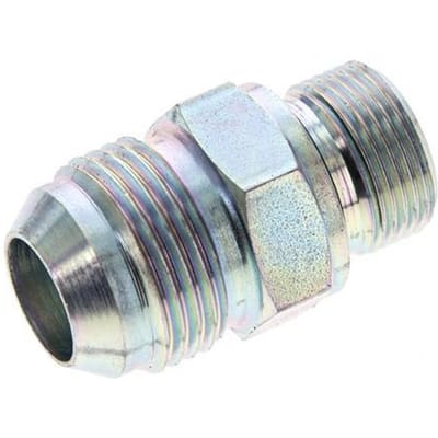 JIC  Dubbele Nippel M22 X 1.5 X UN 1-1/16''-12 Staal NBR 210bar