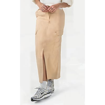 Another Label Imane Skirt Semolina Maat: S | Midi Rokken Outlet | Dames | Beige