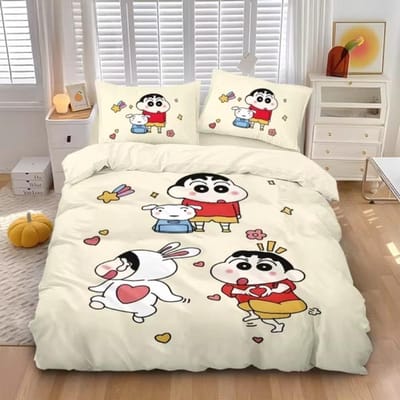 Cartoon Crayon Shin chan ,Microvezel Beddengoedsets, Kinderbeddengoed met Rits Kamerdecoratie Dekbedovertrek voor Tieners volwassene 135x200cm